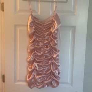Shimmery pink mini dress